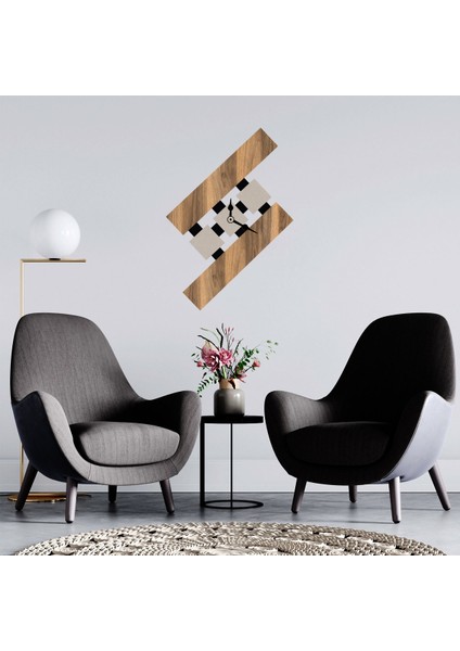 Çapraz Modern Ahşap Duvar Saati
