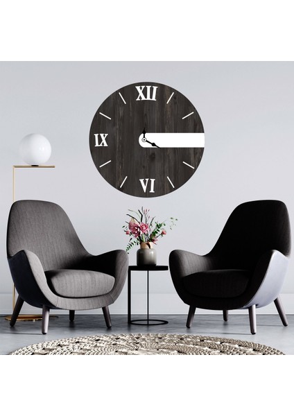 Roma Rakamlı Dekoratif Ahşap Duvar Saati