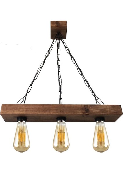 Bfdwood Avize 3'lü Dekoratif Masif Avize