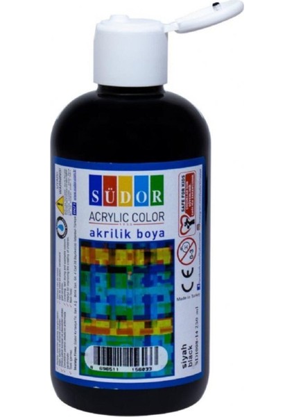 Akrilik Boya 250 ml Siyah Şişede