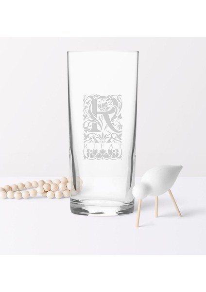Kişiye Özel R Baş Harfli ve Isimli Rakı Bardağı (Model 2)