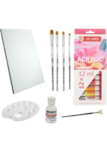 Artcreation Akrilik Boya Seti 25X35 Tuval Ipek Fırçalı