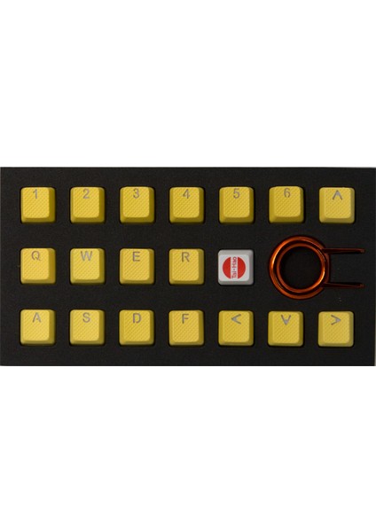 Rubber Gaming Aydınlatmalı Keycaps Set - 18 Keys Rubberized Doubleshot Key Caps (Sarı)