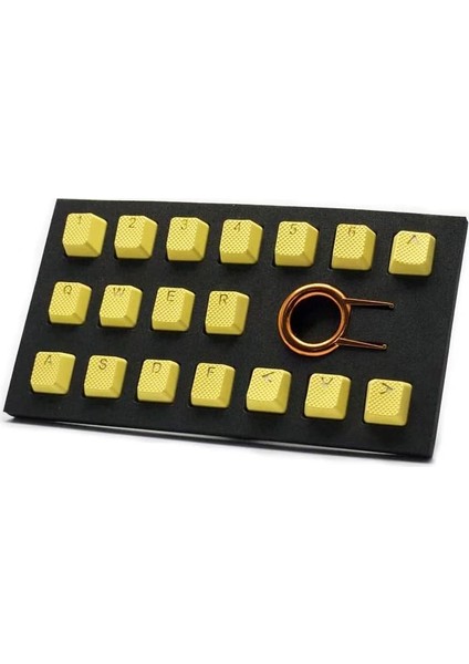 Rubber Gaming Aydınlatmalı Keycaps Set - 18 Keys Rubberized Doubleshot Key Caps (Sarı)