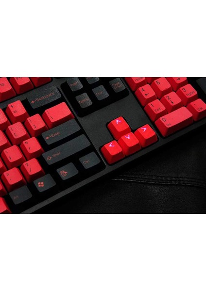 Rubber Gaming Aydınlatmalı Keycaps Set - 18 Keys Rubberized Doubleshot Key Caps (Kırmızı)