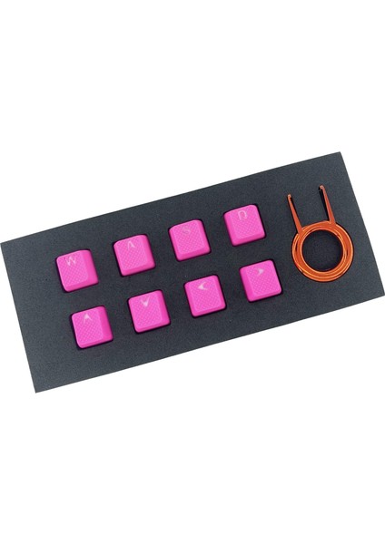 Rubber Gaming Aydınlatmalı Keycaps Set - 8 Keys Rubberized Doubleshot Key Caps (Neon Pembe)