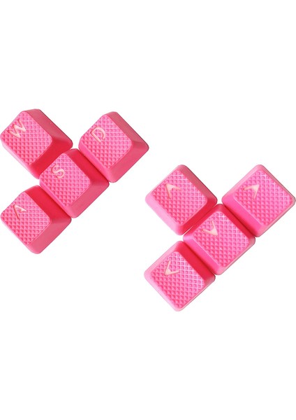Rubber Gaming Aydınlatmalı Keycaps Set - 8 Keys Rubberized Doubleshot Key Caps (Neon Pembe)