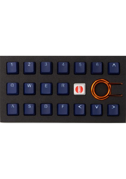 Rubber Gaming Aydınlatmalı Keycaps Set - 18 Keys Rubberized Doubleshot Key Caps (Dark Blue)