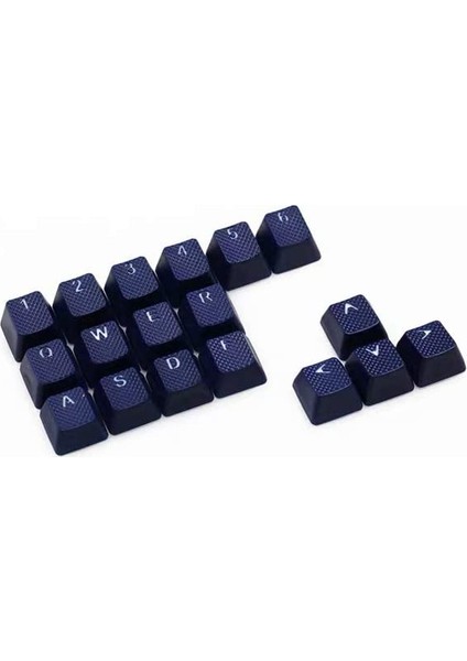 Rubber Gaming Aydınlatmalı Keycaps Set - 18 Keys Rubberized Doubleshot Key Caps (Dark Blue)