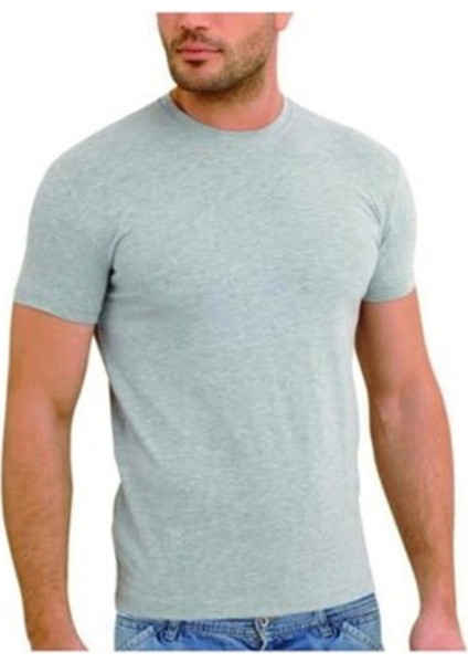 Erkek Sıfır Yaka Lycralı T-Shirt Fanila 3'lü Paket -90-91-92