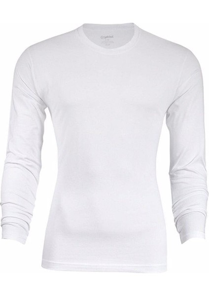 Erkek Modal Uzun Kol Sıfır Yaka Body T-Shirt Atlet - 385-386