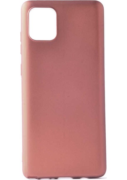 - Samsung Galaxy A91 (S10 Lite) - Kılıf Mat Soft Premier Silikon Kapak - Rose Gold - T11342