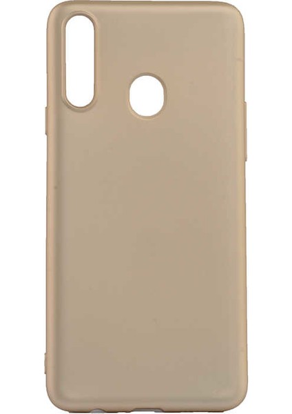 - Samsung Galaxy A20S - Kılıf Mat Soft Premier Silikon Kapak - Gold - T9941
