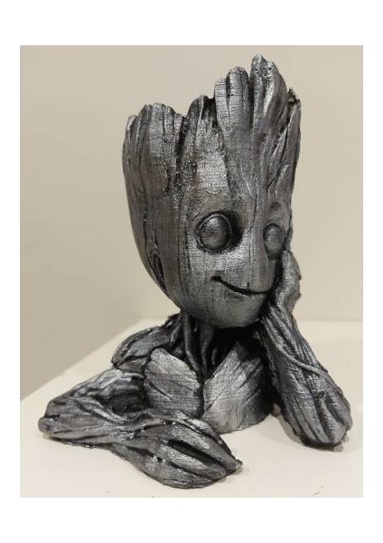 Ard Figür Baby Groot Saksı Kalemlik Biblo Figür Metalik Sert Polyester