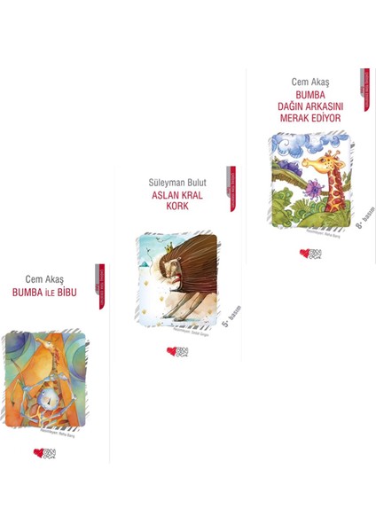 Bumba Ile Bibu - Aslan Kral Kork - Bumba Dağın Arkasını Merak Ediyor (3 Kitap) - Cem Akaş - Süleyman Bulut