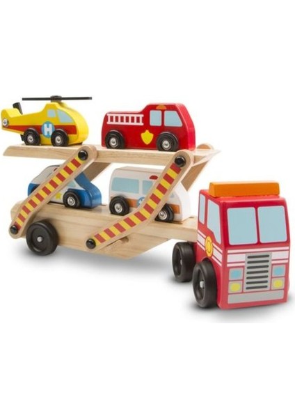 Melissa And Doug Ahşap Acil Yardım Araçları Taşıyıcı Tır