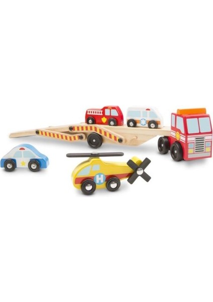 Melissa And Doug Ahşap Acil Yardım Araçları Taşıyıcı Tır