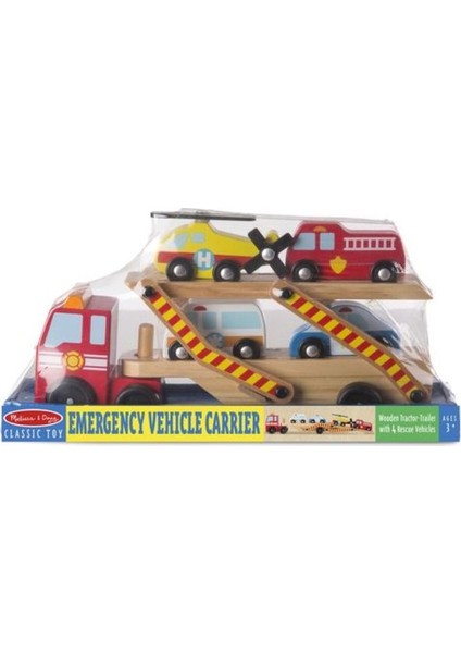 Melissa And Doug Ahşap Acil Yardım Araçları Taşıyıcı Tır