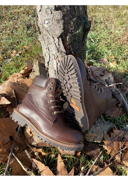 Hakiki Deri Outdoor-Trekking Bot Kahverengi