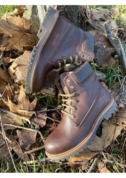 Hakiki Deri Outdoor-Trekking Bot Kahverengi modelleri
