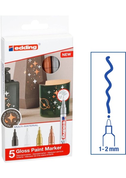 751 Örtücü Boya Kalem Seti 5'li + Metalik Tonlar