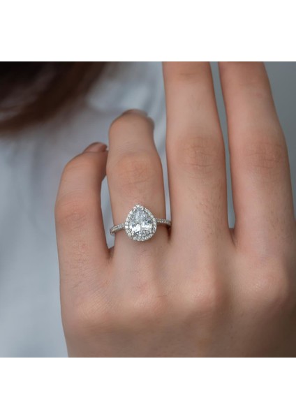 Damla Taşlı Gümüş Tektaş Yüzük fiyatları