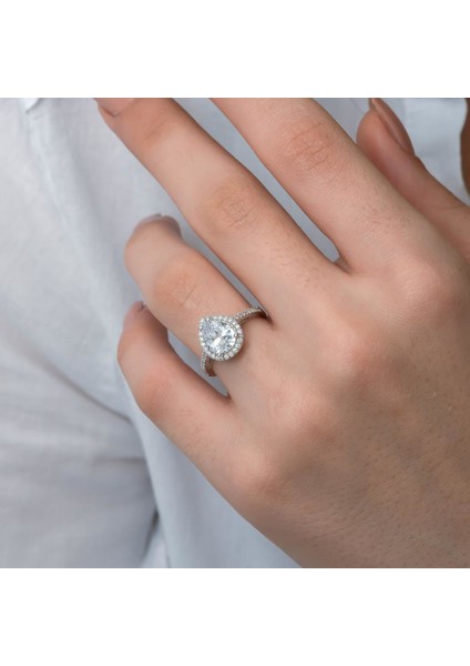 Damla Taşlı Gümüş Tektaş Yüzük modelleri