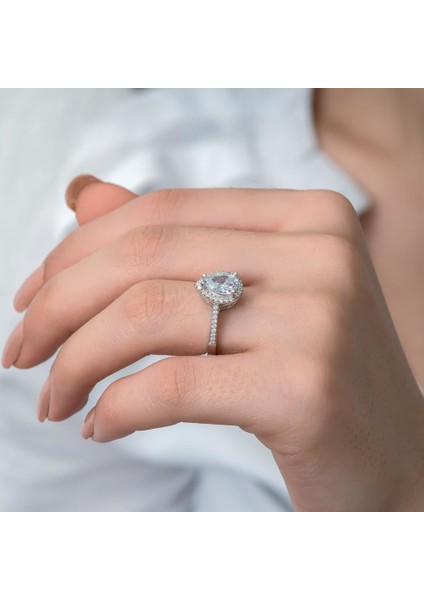 Damla Taşlı Gümüş Tektaş Yüzük fırsatları