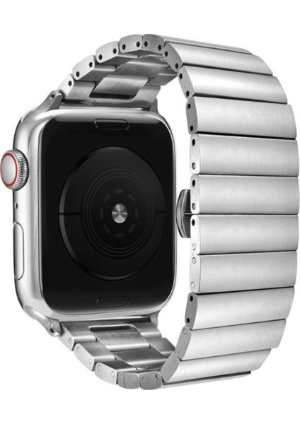 Apple Watch Uyumlu 38MM Metal Katlamalı Kordon - Gümüş