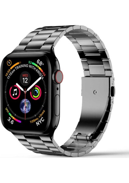Apple Watch Uyumlu 42MM Klipsli Metal Kordon - Gri