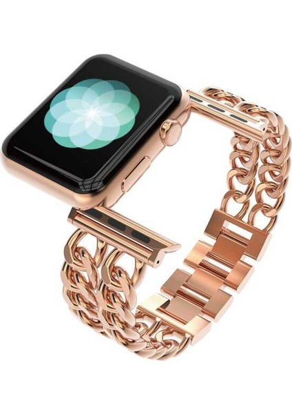Apple Watch Uyumlu 40MM Zincir Halkalı Metal Kordon - Siyah