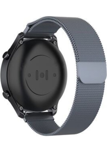 Samsung Galaxy Watch Uyumlu 46MM (22MM) Metal Kordon - Gri