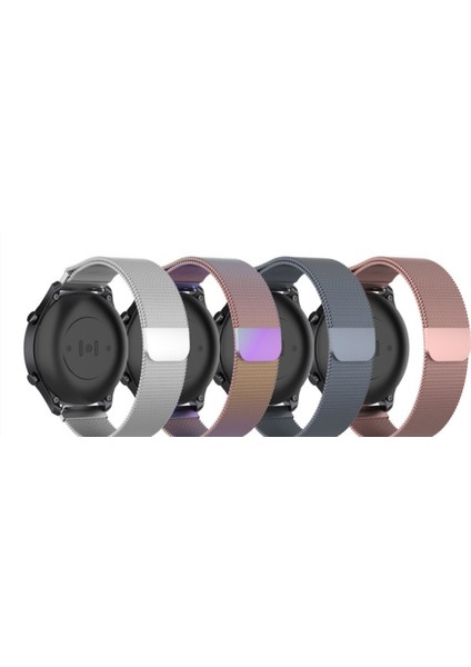 Samsung Gear S2 Uyumlu 20MM Metal Kordon - Gümüş