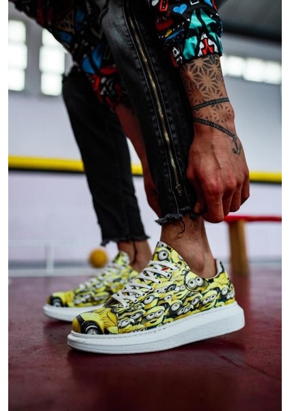 Imershoes Digital Baskı Erkek Sneaker Spor Ayakkabı Yüksek Taban