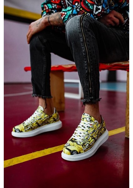 Imershoes Digital Baskı Erkek Sneaker Spor Ayakkabı Yüksek Taban