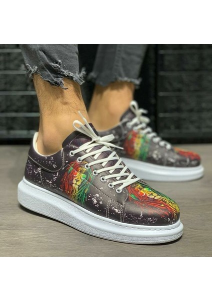 Imershoes Digital Baskı Erkek Sneaker Spor Ayakkabı Yüksek Taban