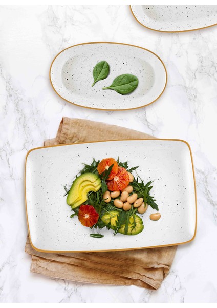 Dots Dikdörtgen Servis - 34 x 25 cm - Sarı modelleri