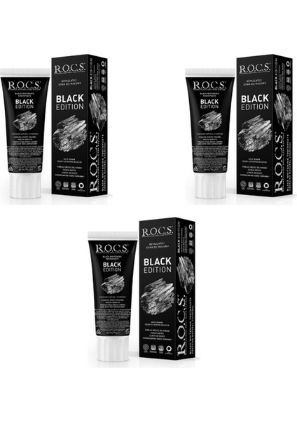Black Edition Kömürle Diş Macunu 3 Adet