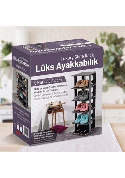 Ahir Ticaret Lüks Ayakkabılık Düzenleyici Pratik 5 Katlı