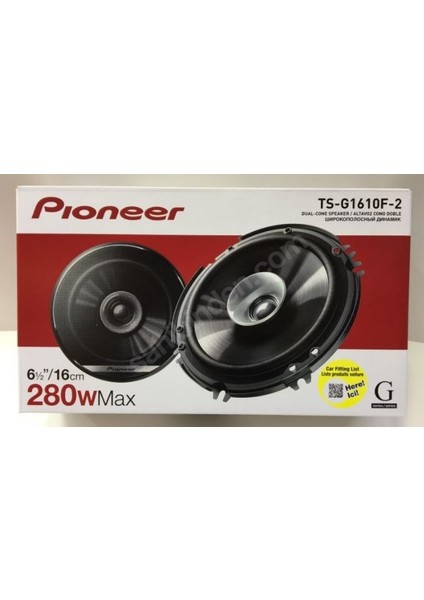 Pıoneer Oto Hoparlör 280W Max 16 cm Oto Hoparlör Pıoneer TS-G1610F-2