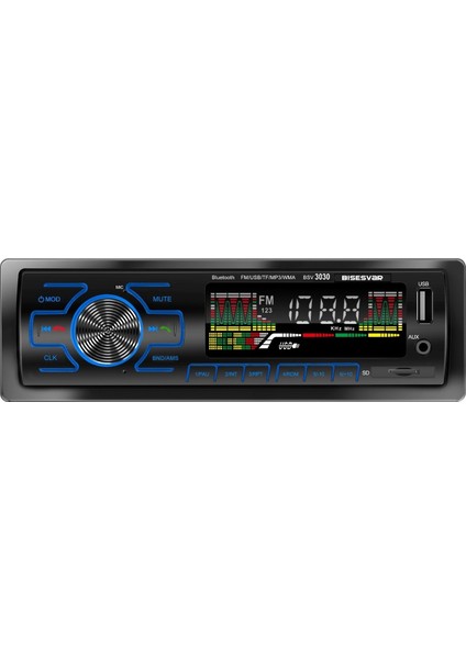 Oto Teyp Usb/sd/radıo/fm/bass/aux/rca/tf/mp3/wma Bluetoothlu Kumandalı Oto Teyp Bısesvar BSV-3030