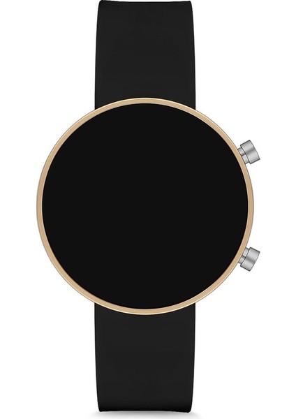 Bakır Renk Dijital LED Ekran Siyah Silikon Kordonlu Kadın Yetişkin Kız Saat ST-303676