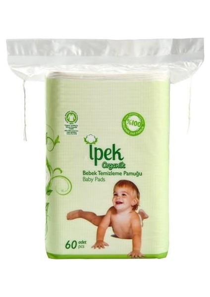 Ipek Organik Bebek Temizleme Pamuğu 60'lı - 10'lu Paket