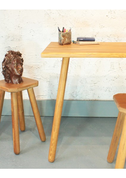 Agapanthus Masa 105 x 60 cm Tik Rengi Tabureli Takım modelleri