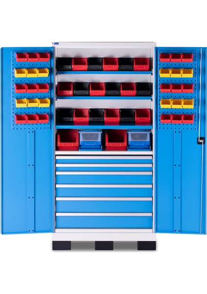 Endüstriyel Malzeme Dolabı-6 Çekmeceli-Avadanlık Kutulu-Takım Asma Panolu-Metal Kapaklı