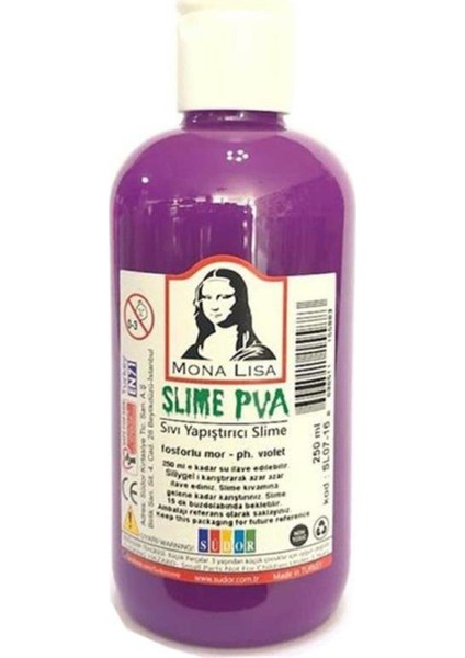 Slime Slaym Sıvı Yapıştırıcı Fosforlu Mor 250 ml