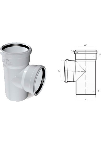 Pvc Te Çatal 70X70