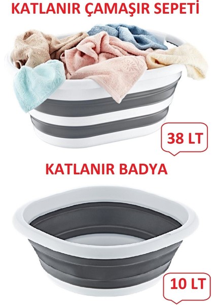 Intekcity Mega Katlanır Sepet 38 Lt Katlanır Badya 10 Lt