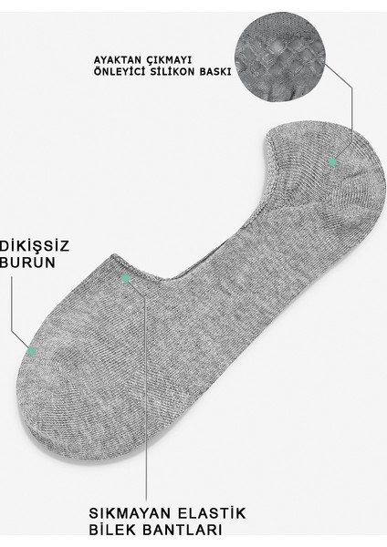 6'lı Silikonlu Babet Çorap