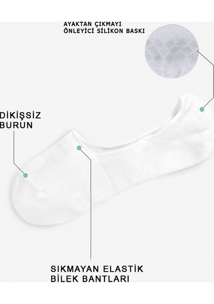 12'li Silikonlu Babet Çorap